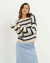 Load image into Gallery viewer, Tiva Knit Jumper Blue Cream Stripe | White Closet
