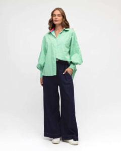 Stella Shirt Green Stripe
