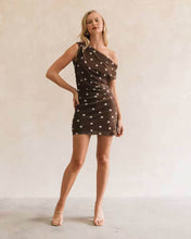 Load image into Gallery viewer, Beverly Mini Dress Chocolate Polka Dot
