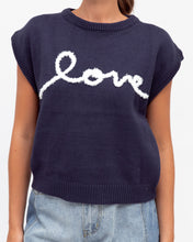 Load image into Gallery viewer, Love Sweater Vest Navy / White
