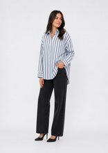 Load image into Gallery viewer, Kylea Cotton Shirt Blue Choc Stripe
