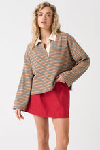 Load image into Gallery viewer, Alisa Rugby Tee - Toffee Stripe | Cartel &amp; Willow
