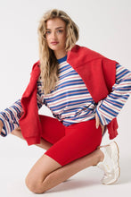 Load image into Gallery viewer, Carter Long Sleeve -Red/Slate Stripe | Cartel &amp; Willow
