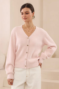 Dati Fluffy Cardigan Baby Pink