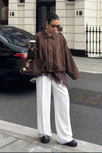 Load image into Gallery viewer, Yara Suede Bomber Jacket Chocolate
