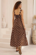 Load image into Gallery viewer, Caden Maxi Dress Brown Polka Dot
