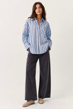Load image into Gallery viewer, Kylea Cotton Shirt Blue Choc Stripe
