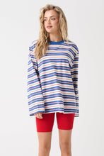 Load image into Gallery viewer, Carter Long Sleeve -Red/Slate Stripe | Cartel &amp; Willow
