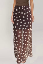Load image into Gallery viewer, Som Maxi Skirt Choc Polka Dot
