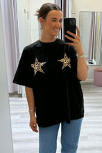Load image into Gallery viewer, By Frankie | Leopard Star CottonTee - Black Acid
