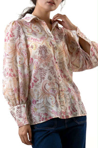 Irish Blouse Pink Paisley