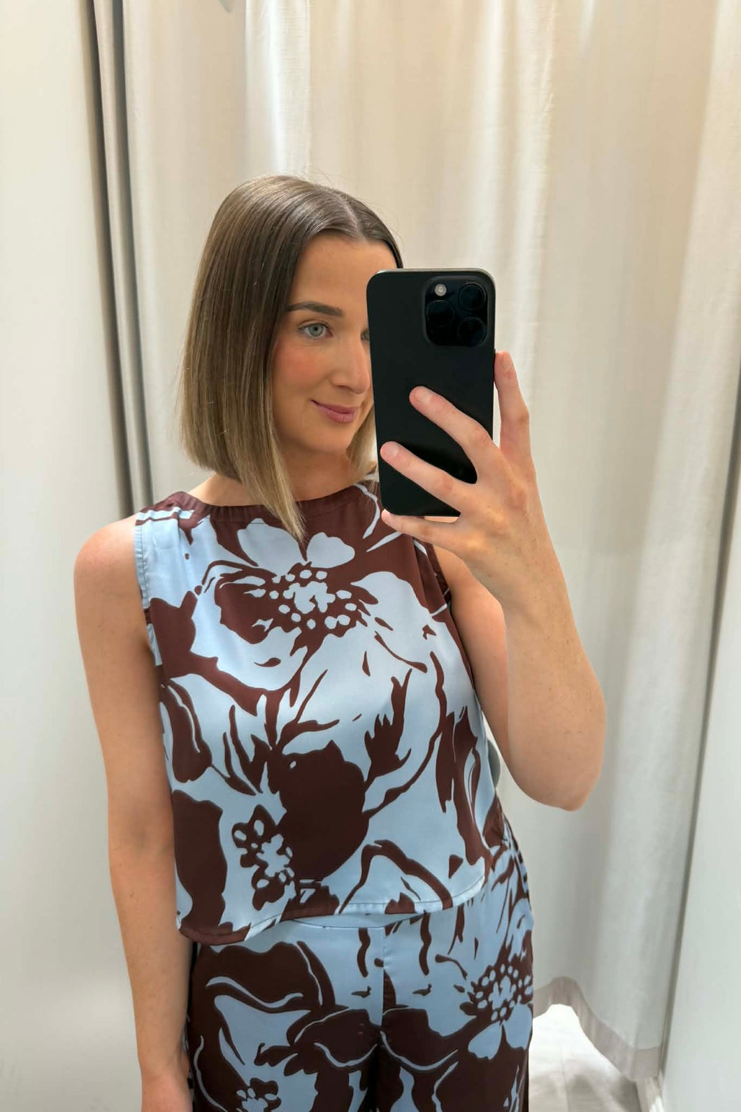 Itaca Top Choc Blue Print