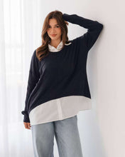 Load image into Gallery viewer, Layered Knit Jumper Navy | Label Of Love
