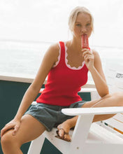 Load image into Gallery viewer, Shakila Contrast Knit Tank Pink Red
