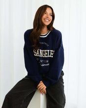 Load image into Gallery viewer, LA Crew Neck Knit Jumper Navy
