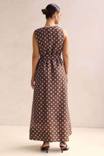 Load image into Gallery viewer, Indra Maxi Dress Choc Polka Dots
