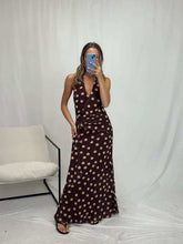 Load image into Gallery viewer, Rhea Maxi Dress Chocolate Polka Dot
