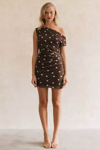 Load image into Gallery viewer, Beverly Mini Dress Chocolate Polka Dot
