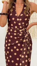 Load image into Gallery viewer, Rhea Maxi Dress Chocolate Polka Dot
