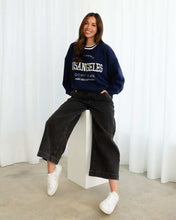 Load image into Gallery viewer, LA Crew Neck Knit Jumper Navy
