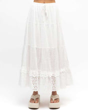 Load image into Gallery viewer, Sirene Boho Midi Skirt White
