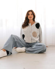 Load image into Gallery viewer, Spot Knit Wool Blend Cardigan Grey | Label Of Love

