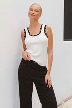 Load image into Gallery viewer, Shakila Contrast Knit Tank Black White
