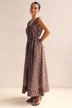 Load image into Gallery viewer, Indra Maxi Dress Choc Polka Dots
