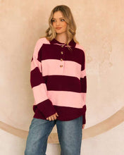 Load image into Gallery viewer, Valentina Rugby Knit Jumper Berry
