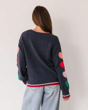 Load image into Gallery viewer, Heart Sleeve Knit Jumper Navy | Label Of Love
