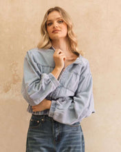 Load image into Gallery viewer, Muse Denim Bomber Jacket Ebby And I
