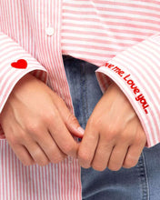 Load image into Gallery viewer, Love Me Cotton Shirt Pink Stripe
