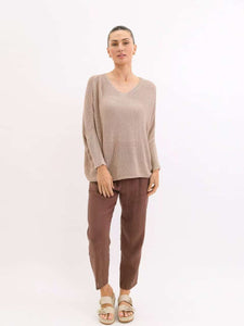 Worthier Cari Cotton Blend Knit Gold Sparkle