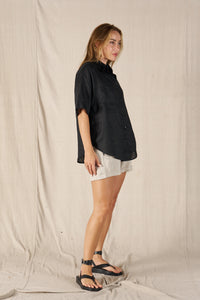Avalon Linen Shirt Black