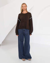 Load image into Gallery viewer, Sharon Knit Jumper Chocolate | Paper Heart
