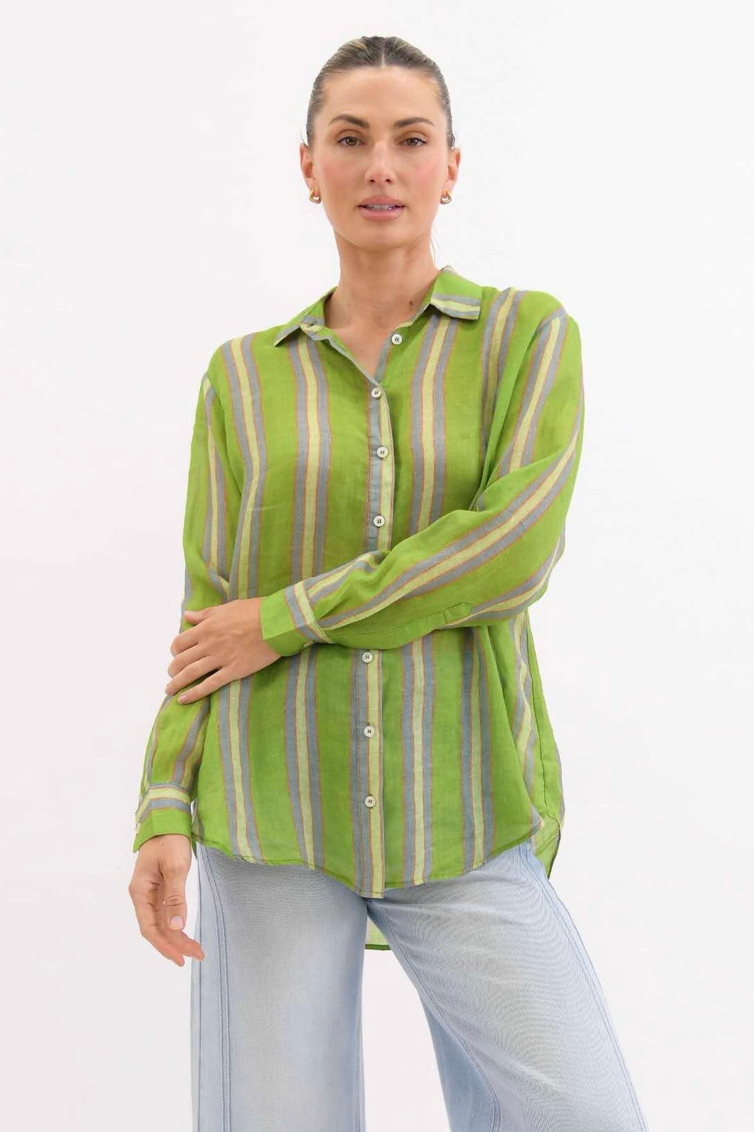 Summer Crush Linen Shirt Green Worthier