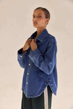Load image into Gallery viewer, Label Of Love Blue Denim Shacket
