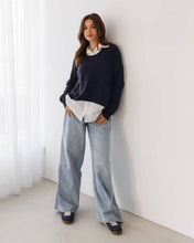 Load image into Gallery viewer, Layered Knit Jumper Navy | Label Of Love
