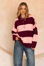 Load image into Gallery viewer, Valentina Rugby Knit Jumper Berry
