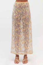Load image into Gallery viewer, Vera Lace Sequin Maxi Skirt Gold
