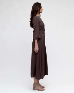 Camille Long Sleeve Dress Brown
