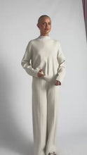 Load and play video in Gallery viewer, Front Seam Detail Knit Jumper Bone

