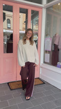 Load and play video in Gallery viewer, Jess Stripe Pants Brown Pink
