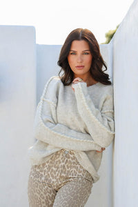 Miley Stitch Knit Jumper Beige