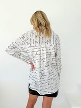 Load image into Gallery viewer, Scribble Print Satin Shirt
