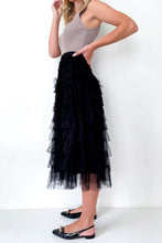 Load image into Gallery viewer, Mesh Layer Tulle Skirt Black
