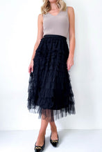 Load image into Gallery viewer, Mesh Layer Tulle Skirt Black
