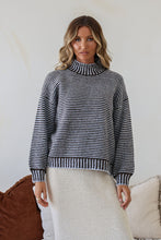 Load image into Gallery viewer, Billie Stripe Knit Chocolate Blue

