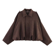 Load image into Gallery viewer, Yara Suede Bomber Jacket Chocolate
