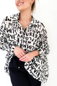 Letter Print Shirt White